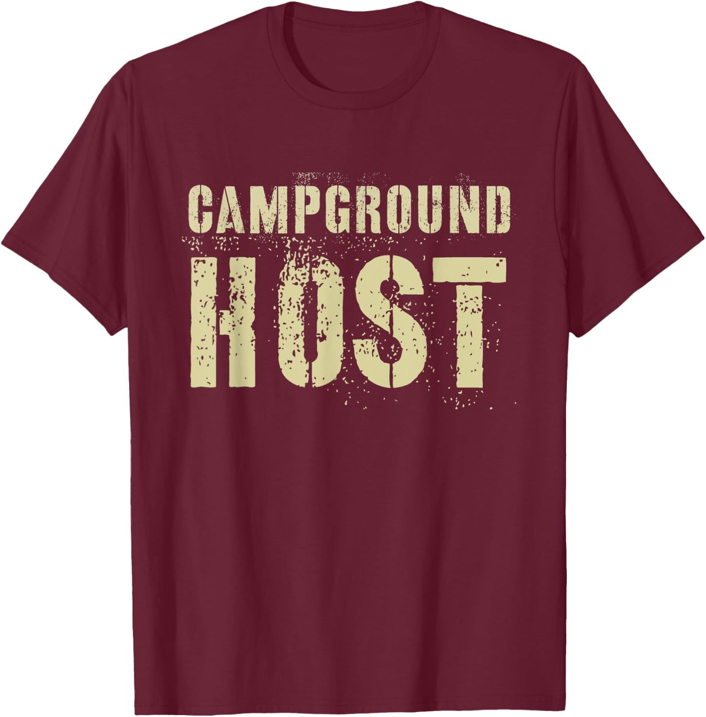Vintage CAMPGROUND HOST Summer Staff Counselor Teacher Men Women Kids T-Shirt - T-Shirt | Maroon