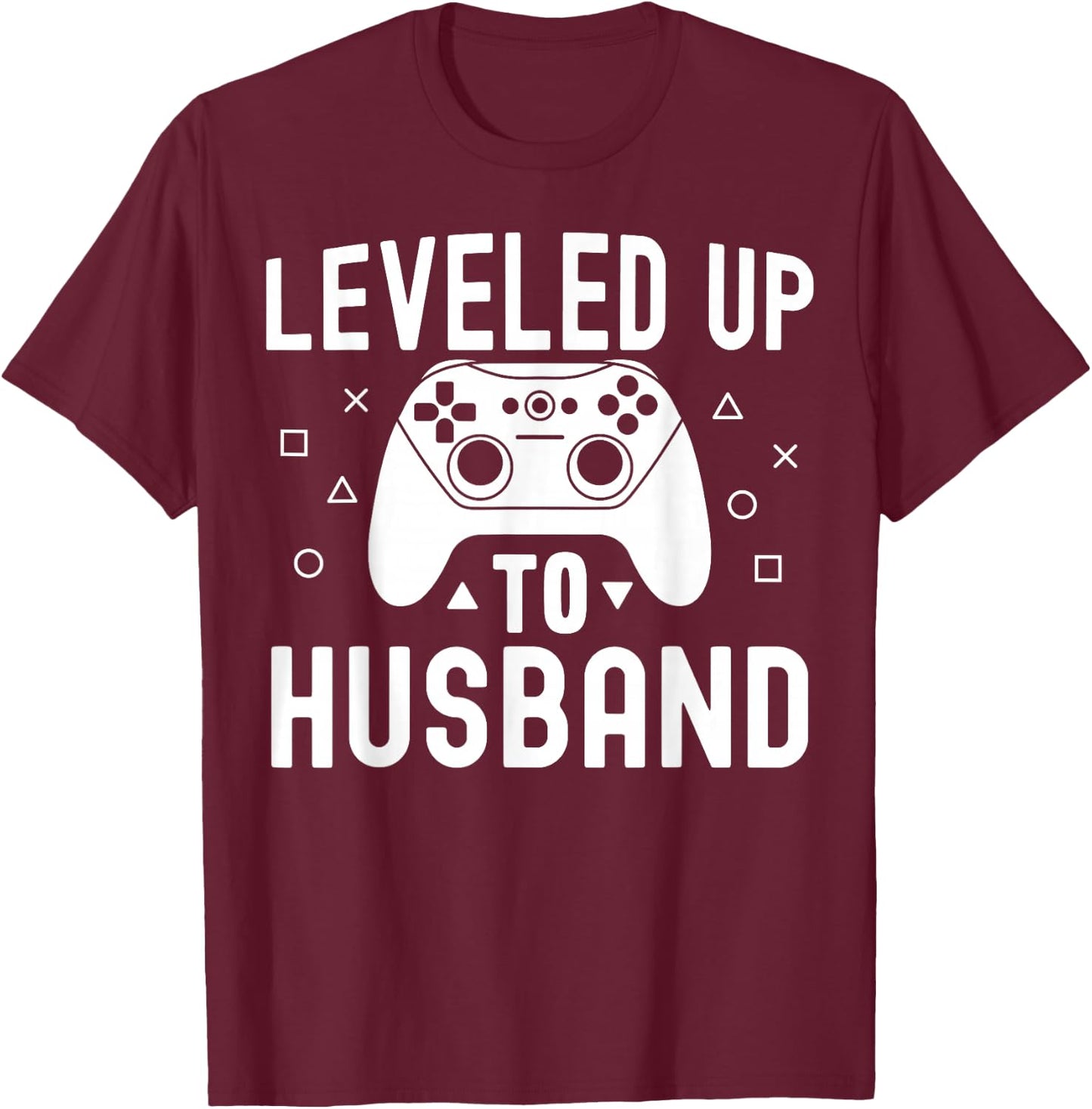 Leveled Up To Husband Fiance Boyfriend Engagement Video Game T-Shirt - T-Shirt | Maroon