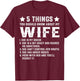 5 Things You Should Know About My Wife (On Back) Husband T-Shirt - T-Shirt | Maroon