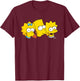 The Simpsons Bart Lisa Maggie T-Shirt - T-Shirt | Maroon