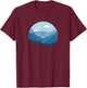 Blue Mountain and Forest Scene Silhouette T-Shirt - T-Shirt | Maroon