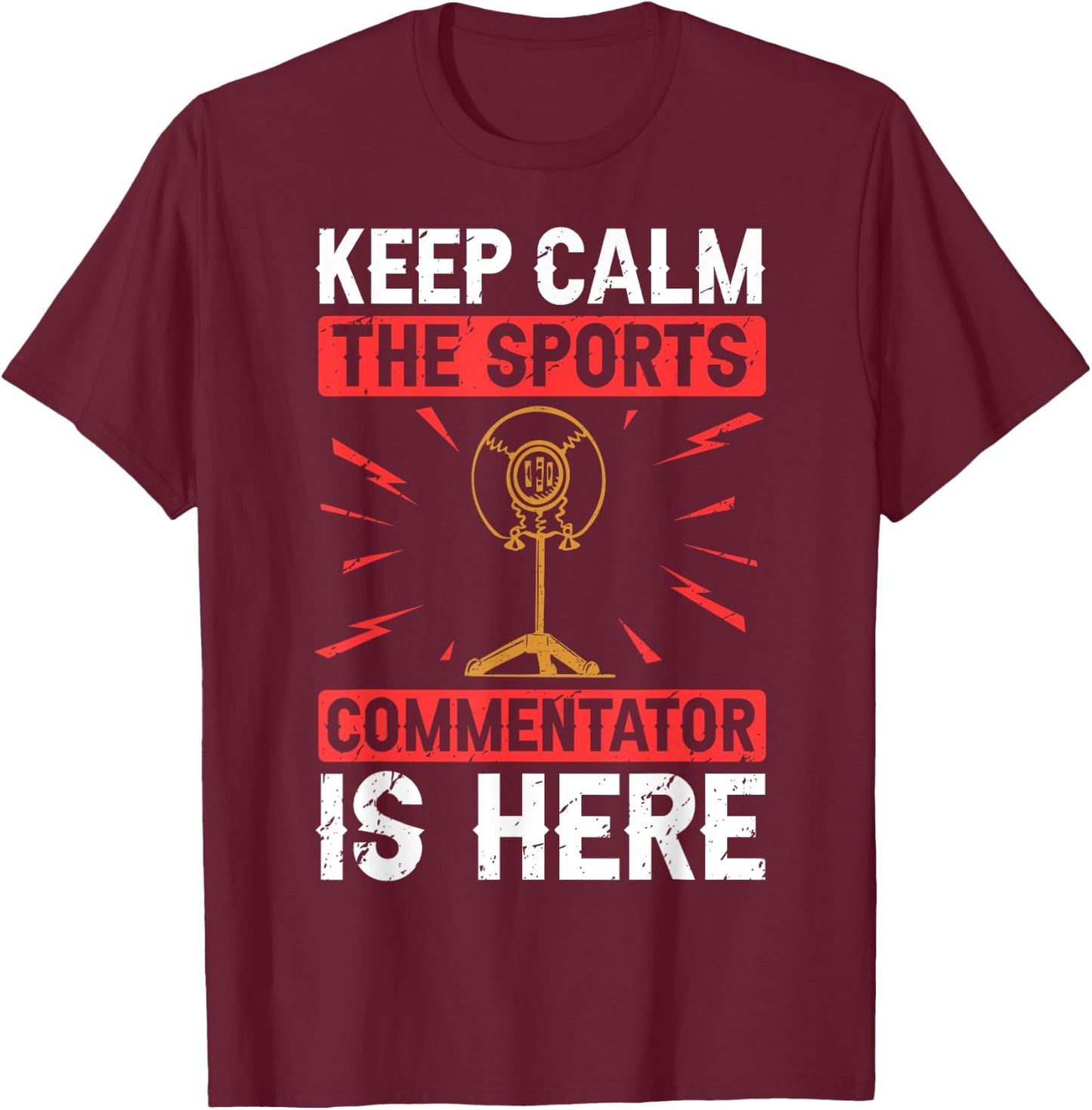 Sports Commentator Sportscaster Sport Announcer T-Shirt - T-Shirt | Maroon