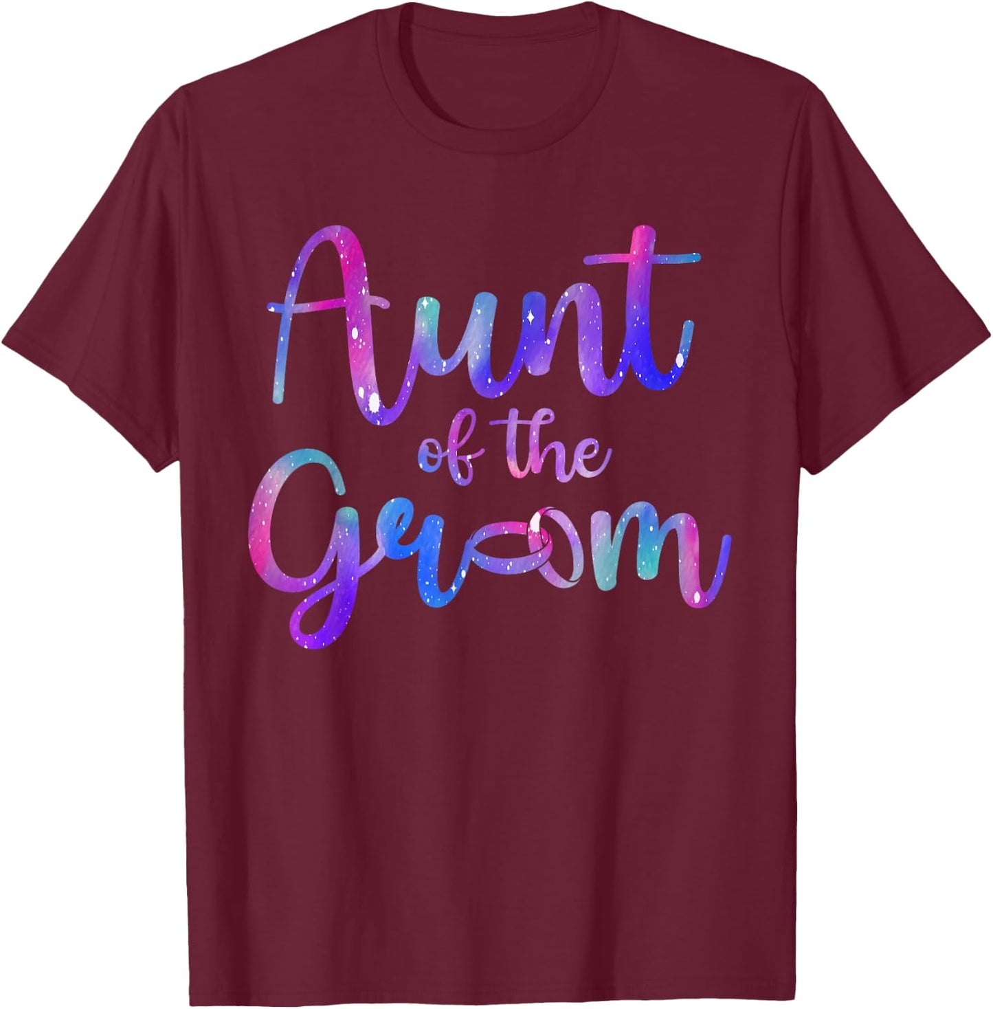 Aunt of The Groom Aunt Proud Groom's Aunt T-Shirt - T-Shirt | Maroon