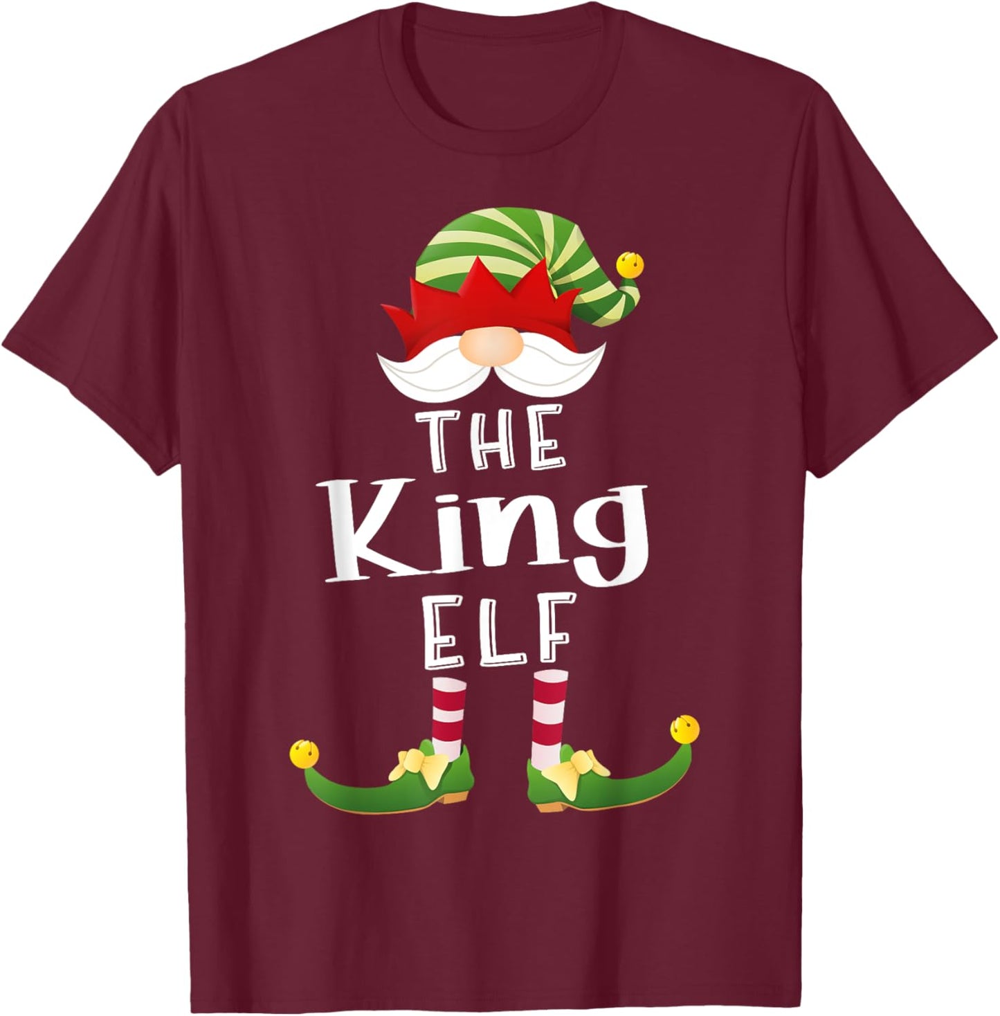 King Elf Group Christmas Funny Pajama Party T-Shirt - T-Shirt | Maroon