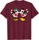 Disney - Christmas Mickey and Minnie Kiss T-Shirt - T-Shirt | Maroon