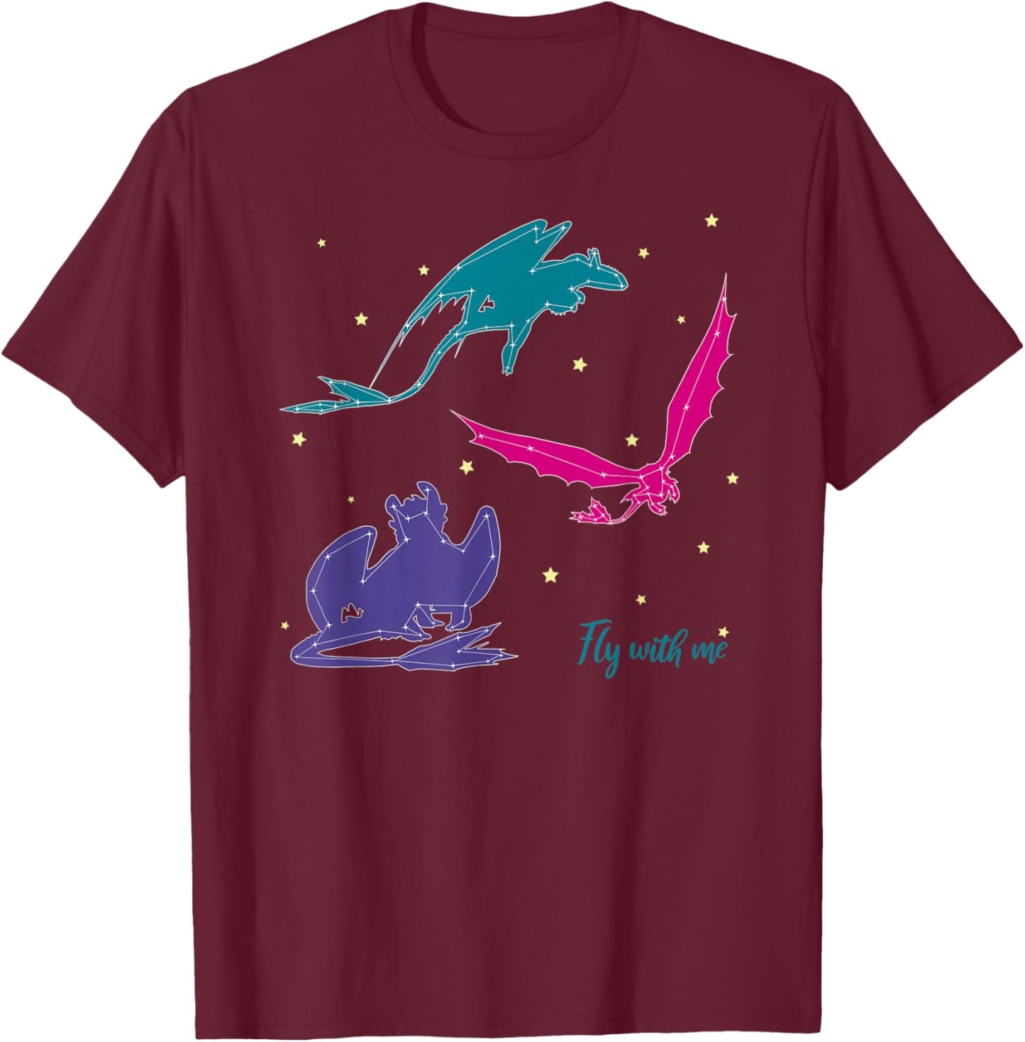 How to Train Your Dragon 3 Hidden World Fly with Me T-Shirt - T-Shirt | Maroon