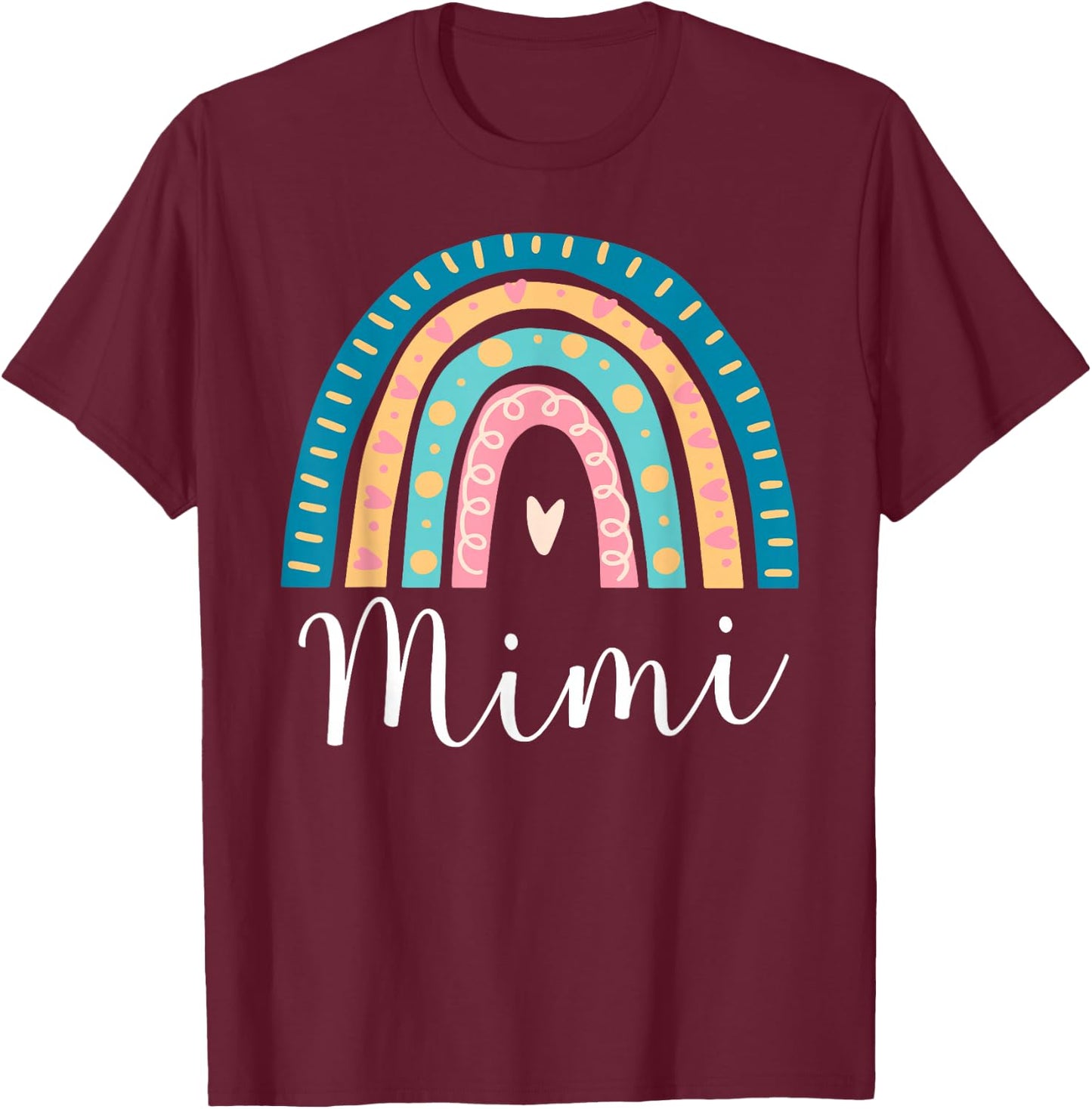 Mimi Rainbow Gifts for Grandma Family Matching Birthday T-Shirt - T-Shirt | Maroon
