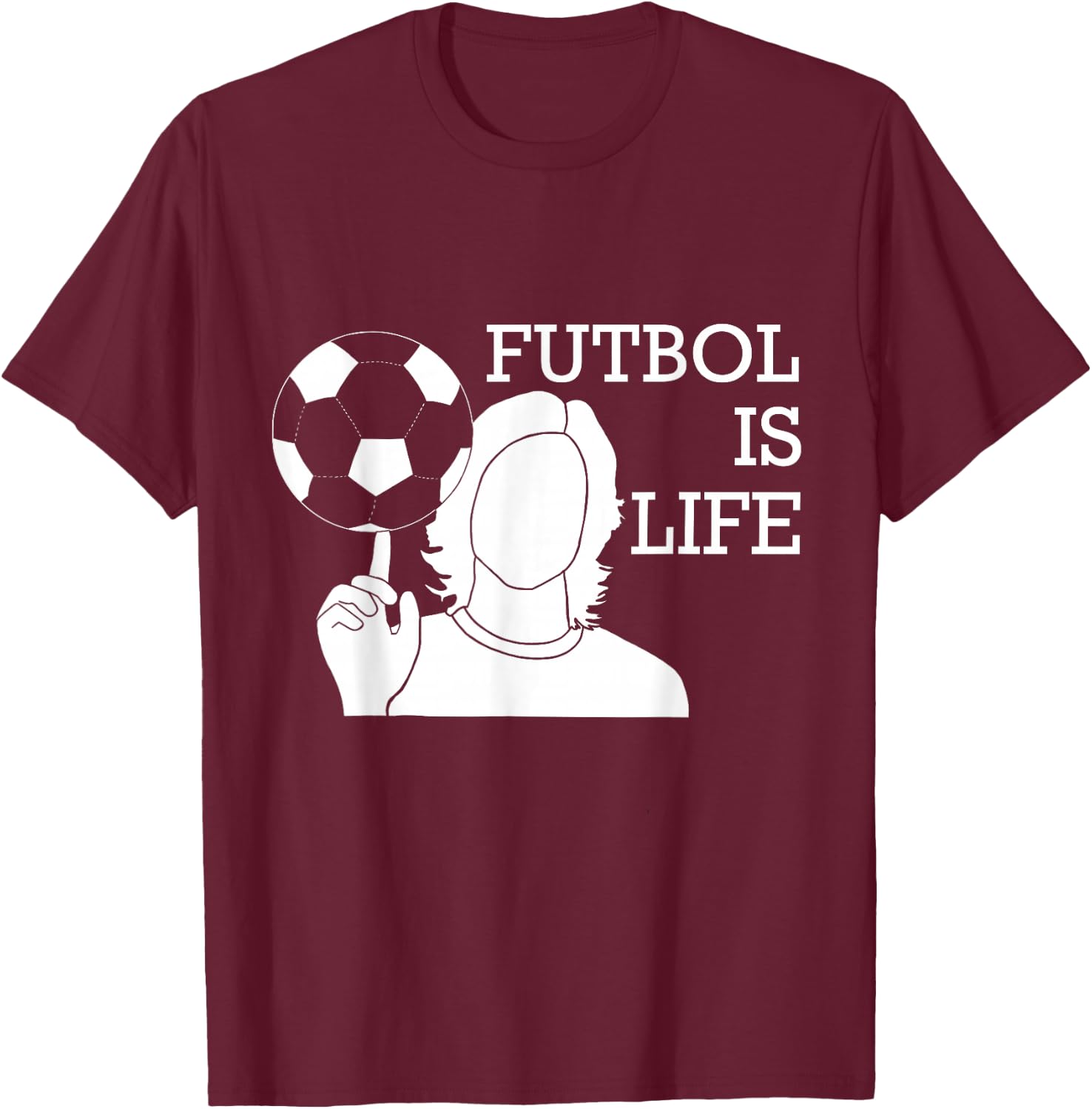 Futbol Is Life T-Shirt - T-Shirt | Maroon