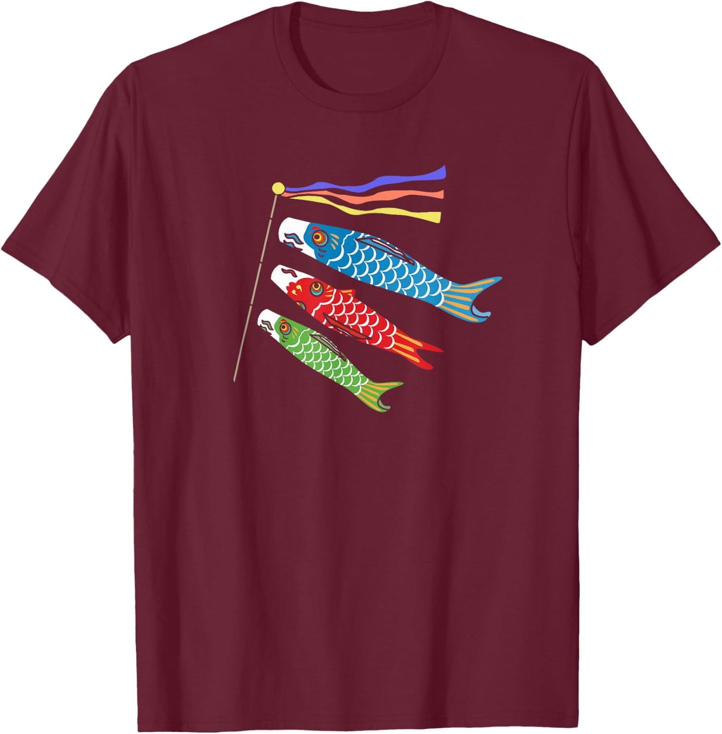Japanese Carp Koi Koinobori Flag Childrens Day Kodomonohi T-Shirt - T-Shirt | Maroon
