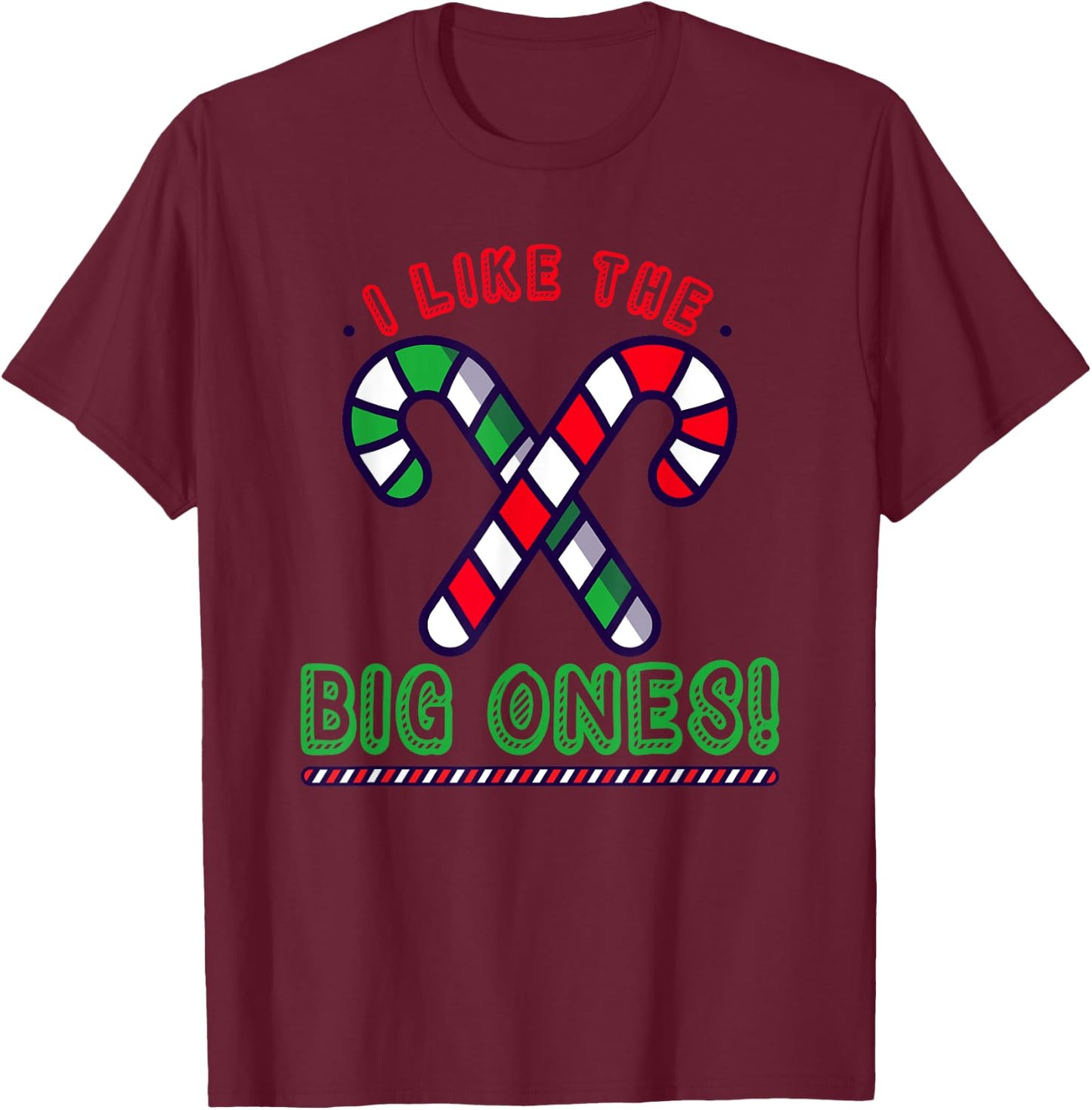 Inappropriate Candy Cane Adult Humor Naughty Women Christmas T-Shirt - T-Shirt | Maroon