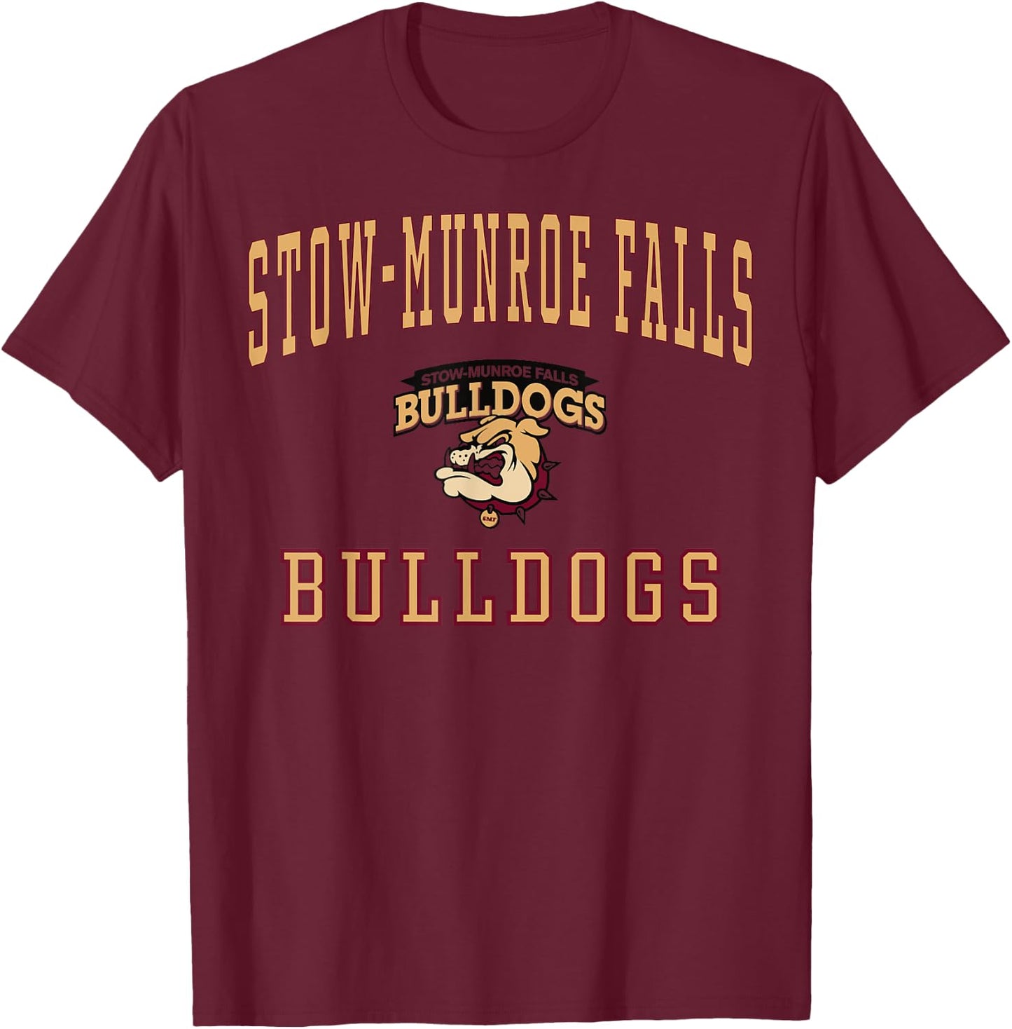Stow-Munroe Falls High School Bulldogs C1 T-Shirt - T-Shirt | Maroon