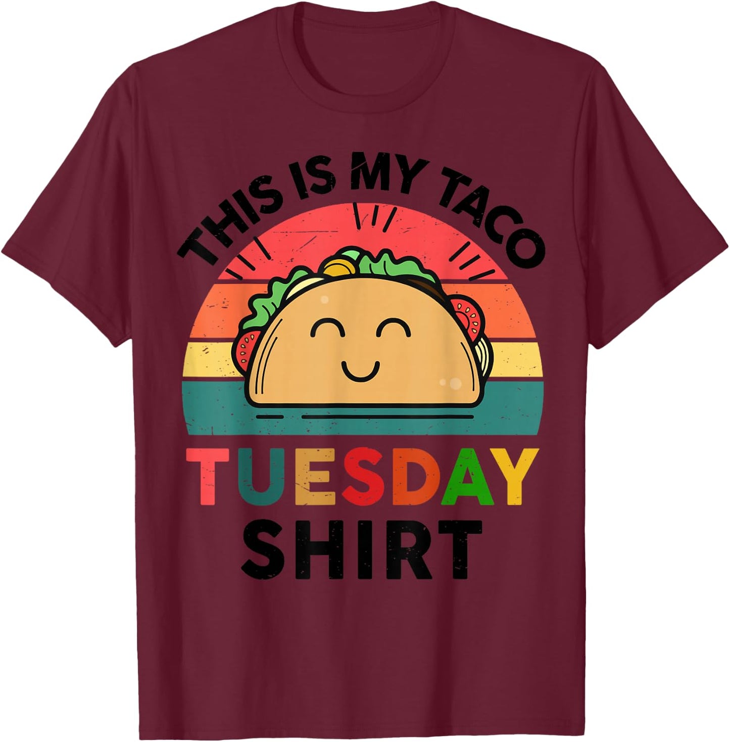 Taco Tuesday Shirt Cinco De Mayo Funny Mexican Women Kids T-Shirt - T-Shirt | Maroon