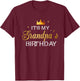 It's My Grandpa's Birthday Funny Kids Happy Fathers Day T-Shirt - T-Shirt | Maroon
