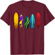 Funny Surfboard Design Women Surfing Surfboarders T-Shirt - T-Shirt | Maroon