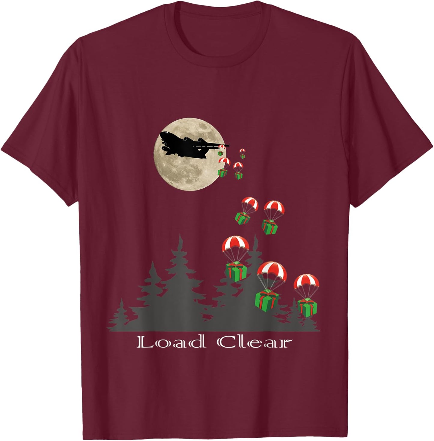 Load Clear, C-17 Airdrop T-Shirt - T-Shirt | Maroon