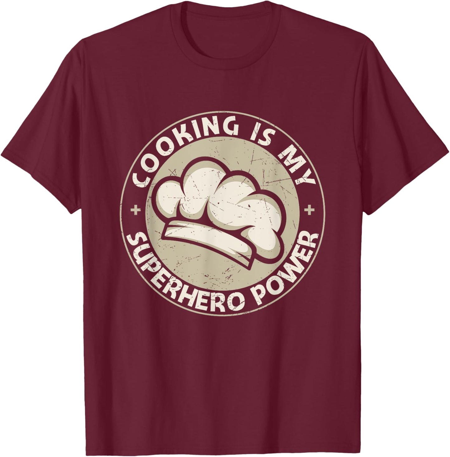Cooking Is My Superhero Power Funny Cook Chef Grill T-Shirt - T-Shirt | Maroon