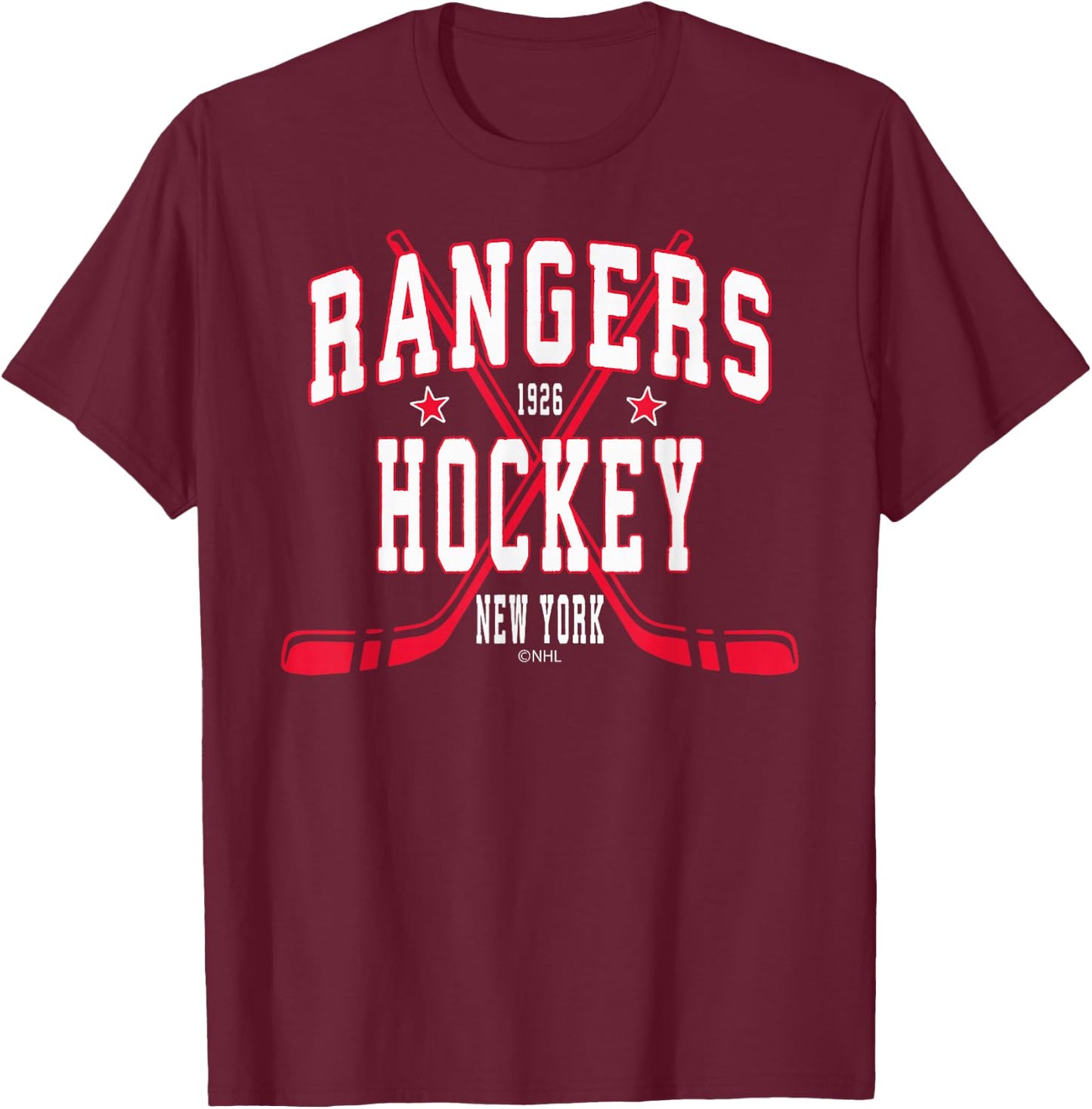 New York Rangers Stars Officially Licensed T-Shirt - T-Shirt | Maroon