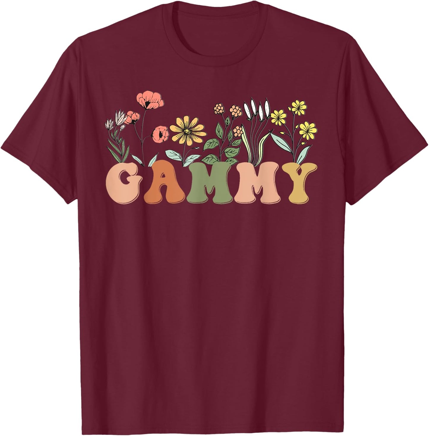 Wildflowers Gammy Floral Mother's Day Gammy T-Shirt - T-Shirt | Maroon