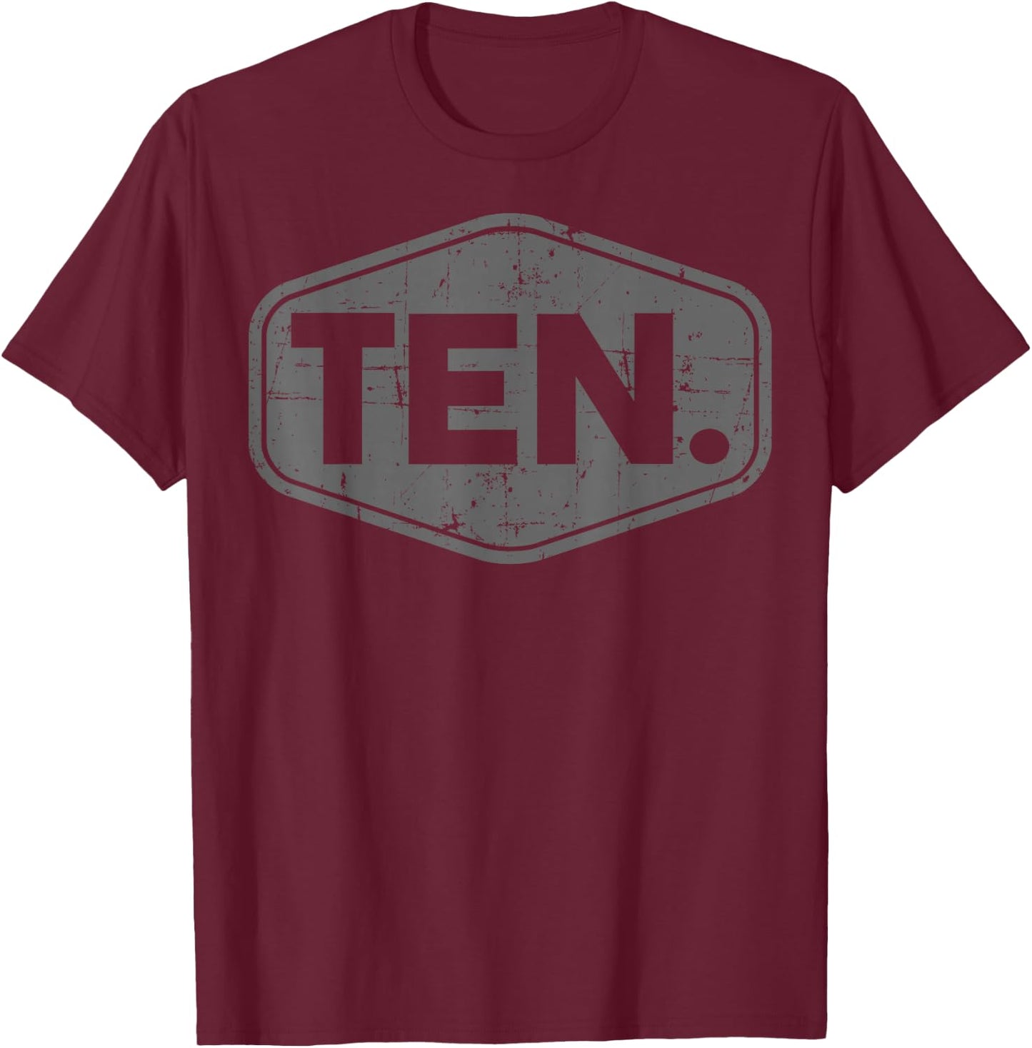10th Birthday of Boy or Girl, 10 Years Old, Ten T-Shirt - T-Shirt | Maroon