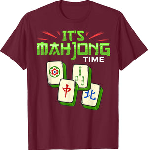 Mahjong Game Mah Jongg Online Player Tile T-Shirt - T-Shirt | Maroon
