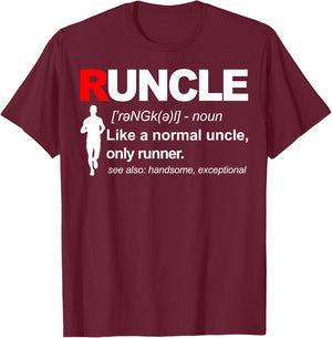 Men Running Workout Funny Gifts Runner Lover RUNCLE Definition Like A Normal Uncle Only Runner Funny Gift T-Shirt - T-Shirt | Maroon
