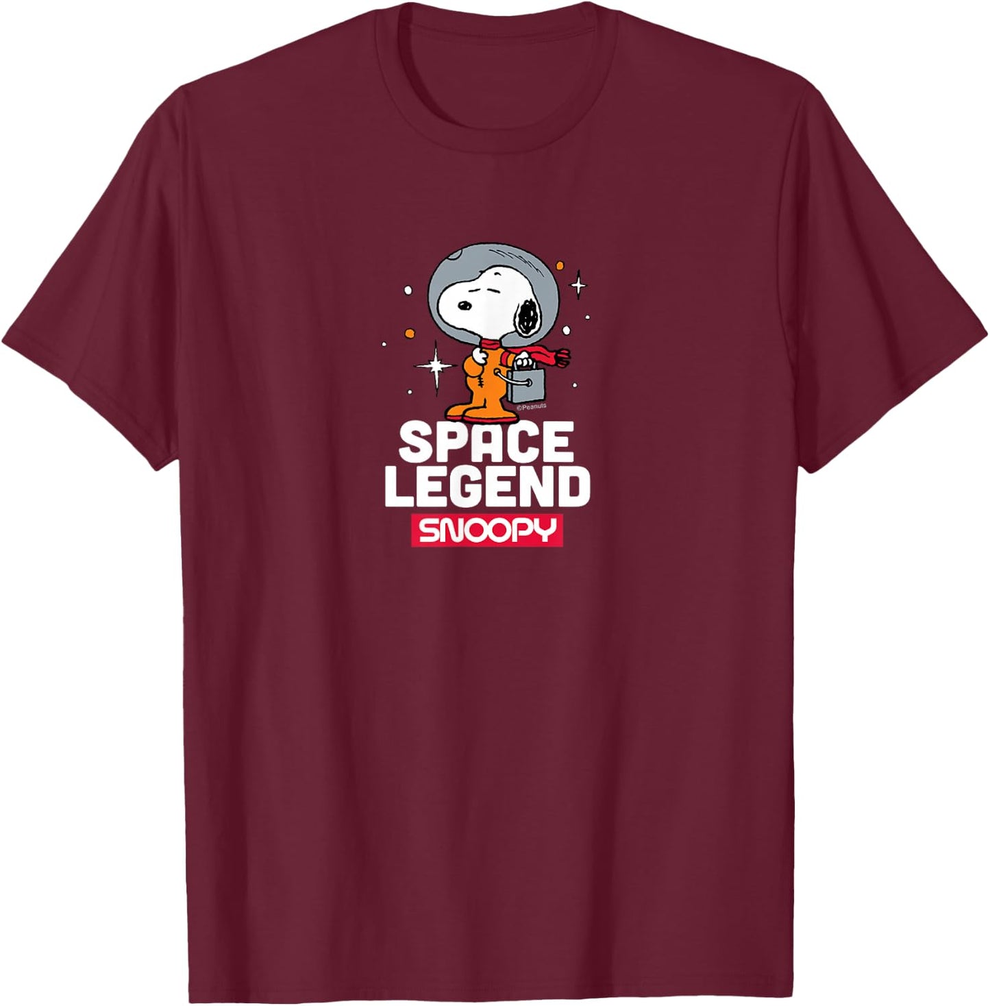 Peanuts - Snoopy Space Legend Astronaut Beagle T-Shirt - T-Shirt | Maroon