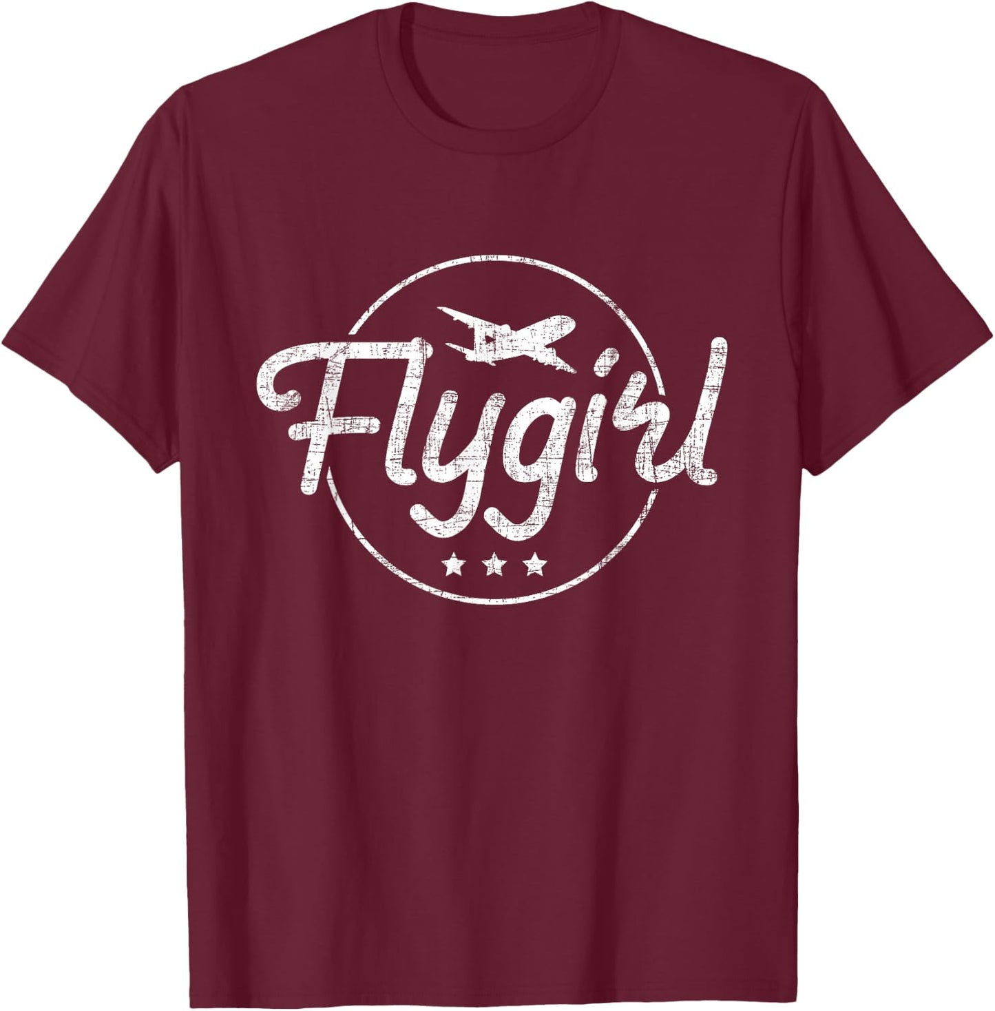 Flygirl - Flight Attendant Airline Stewardess Pilot Aviation T-Shirt - T-Shirt | Maroon