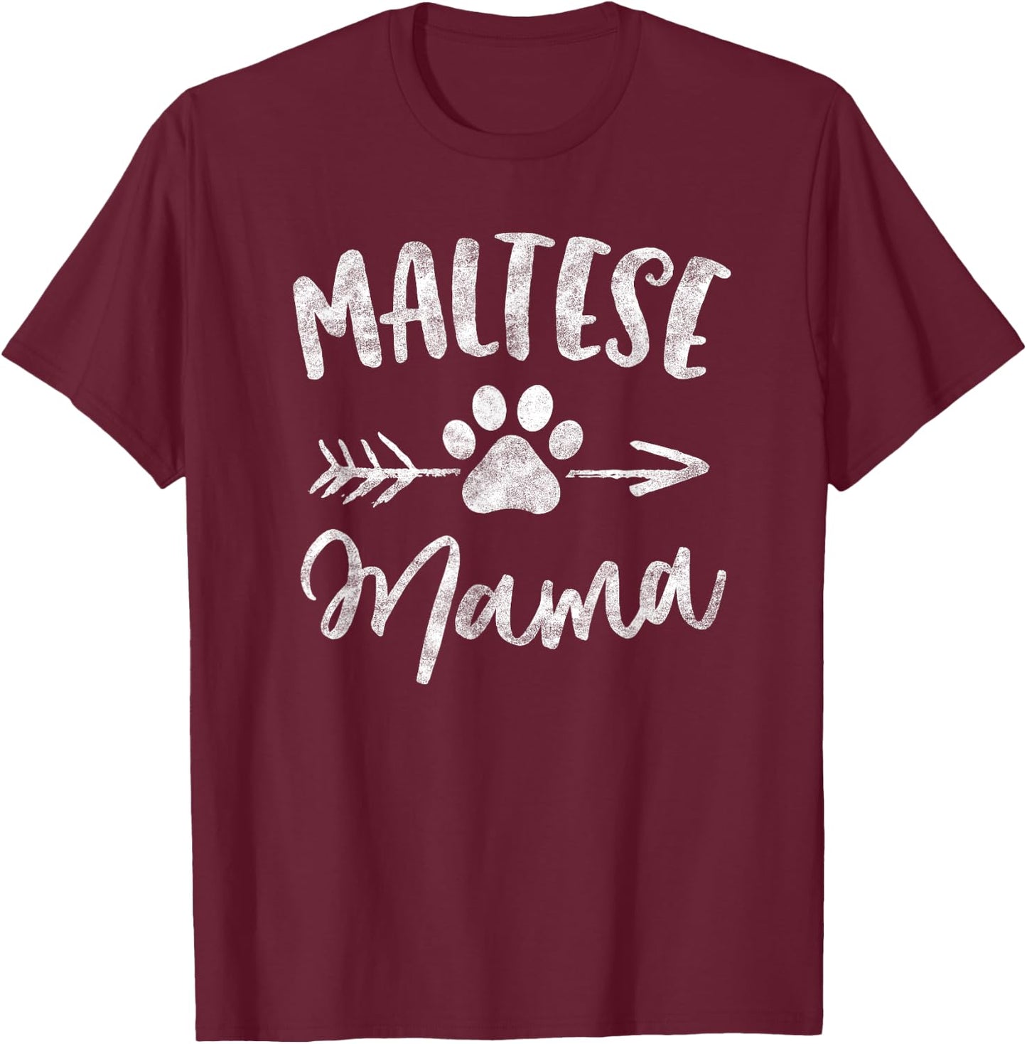 Maltese Mama Shirt Maltese Lover Owner Gifts Dog Mom T-Shirt - T-Shirt | Maroon