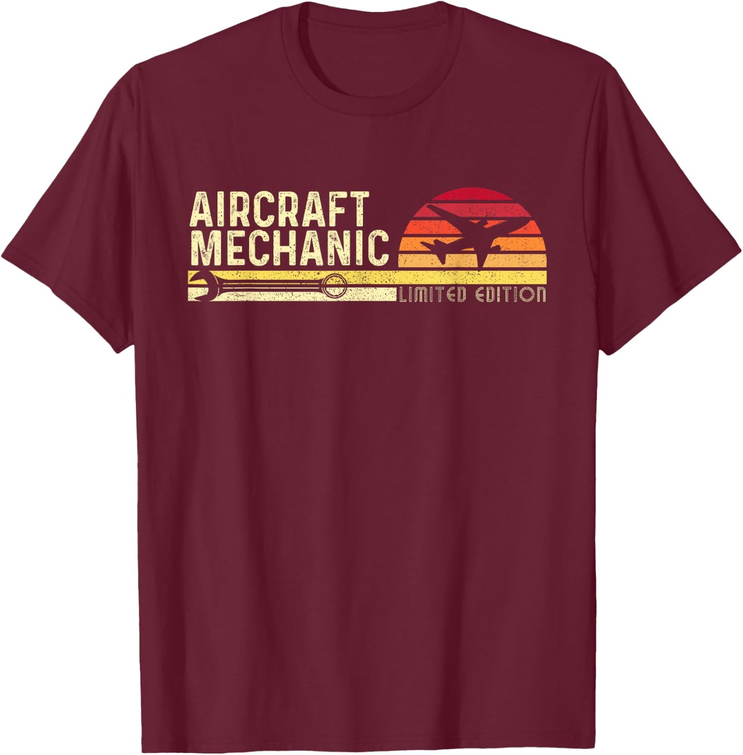 Aircraft Mechanic Limited Edition - Airplane Aviation Lover T-Shirt - T-Shirt | Maroon