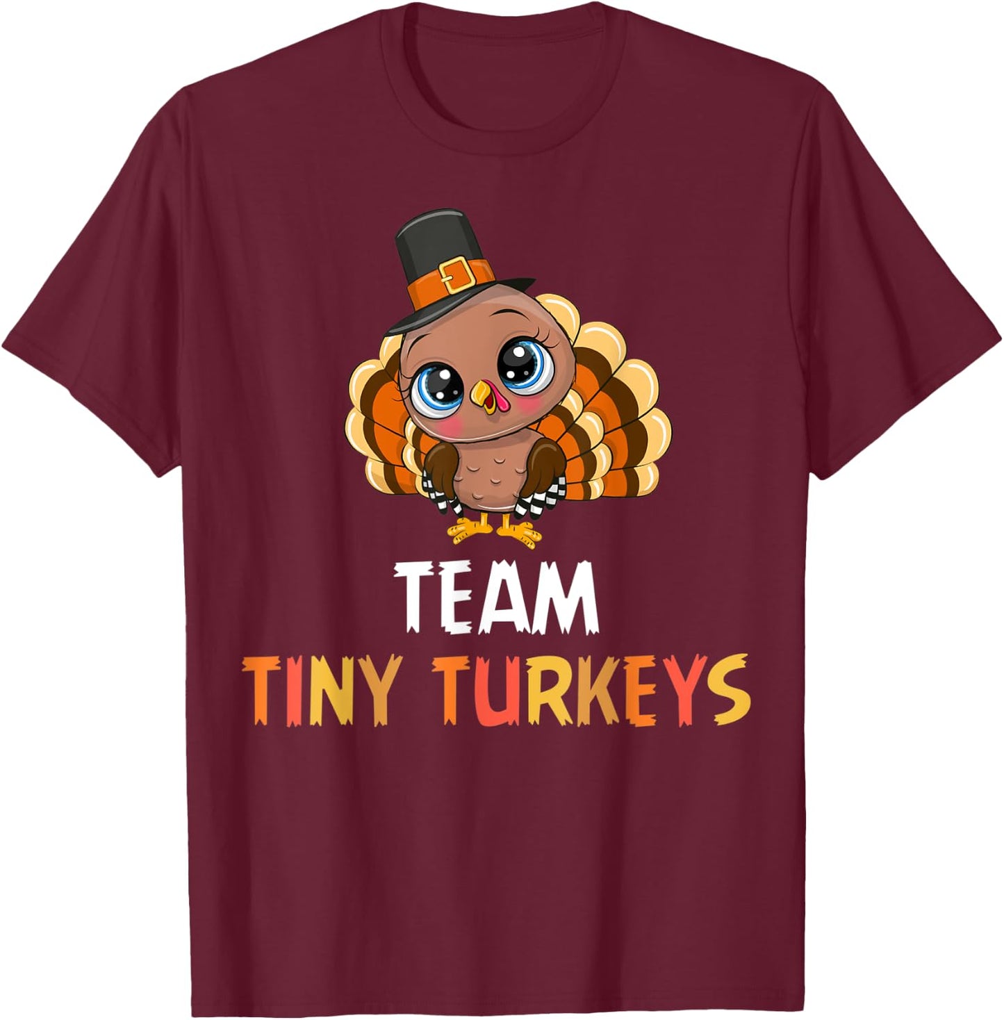 Turkey Thanksgiving Team Tiny Turkeys Nurse Fall NICU Nurse T-Shirt - T-Shirt | Maroon