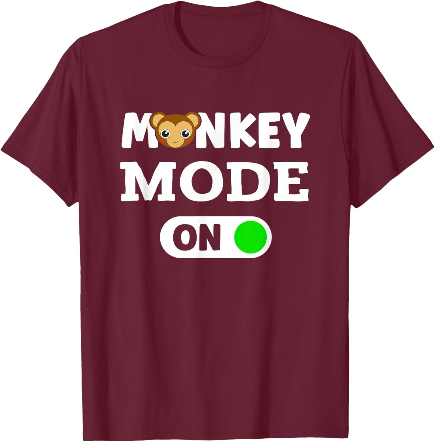 Monkeys Animal Monkey Mode On T-Shirt - T-Shirt | Maroon