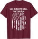 USS Gunston Hall Military Veteran Distressed USA Flag Men T-Shirt - T-Shirt | Maroon