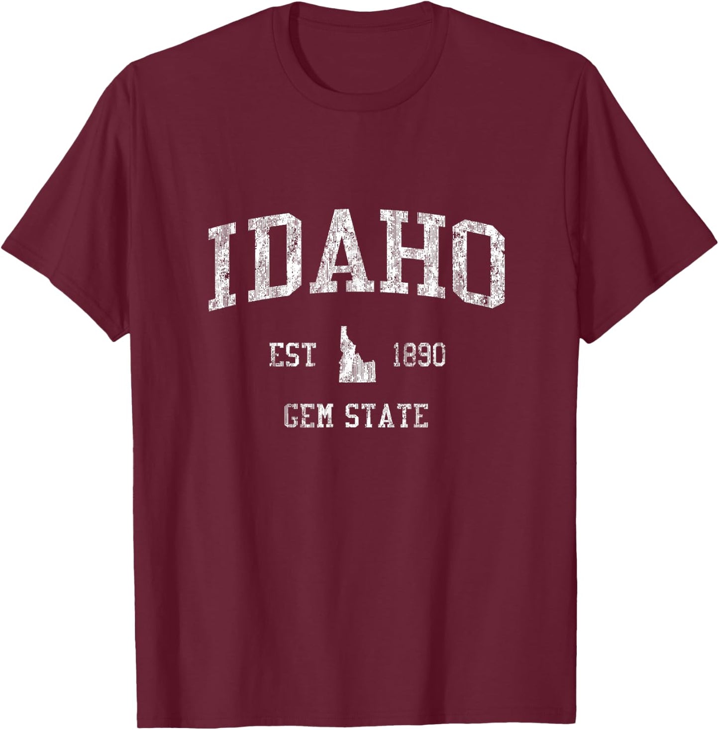 Retro Idaho T Shirt Vintage Sports Design T-Shirt - T-Shirt | Maroon