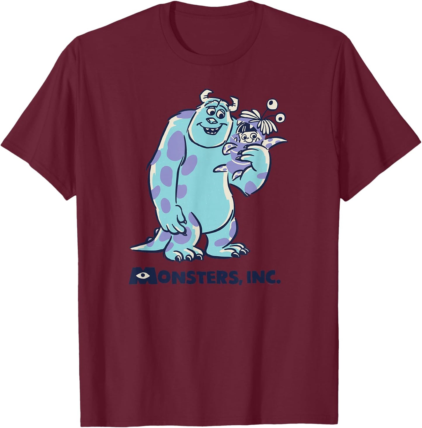 Disney PIXAR Monsters Inc. Sulley and Boo Smiles T-Shirt - T-Shirt | Maroon