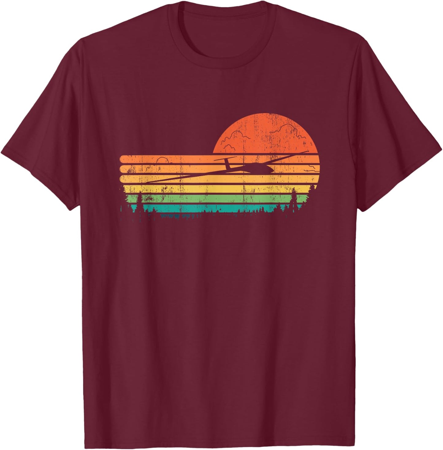 Glider Plane Soaring Airplane Pilot T-Shirt - T-Shirt | Maroon