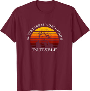 Adventure Is Worthwhile In Itself Earhart Day T-Shirt - T-Shirt | Maroon