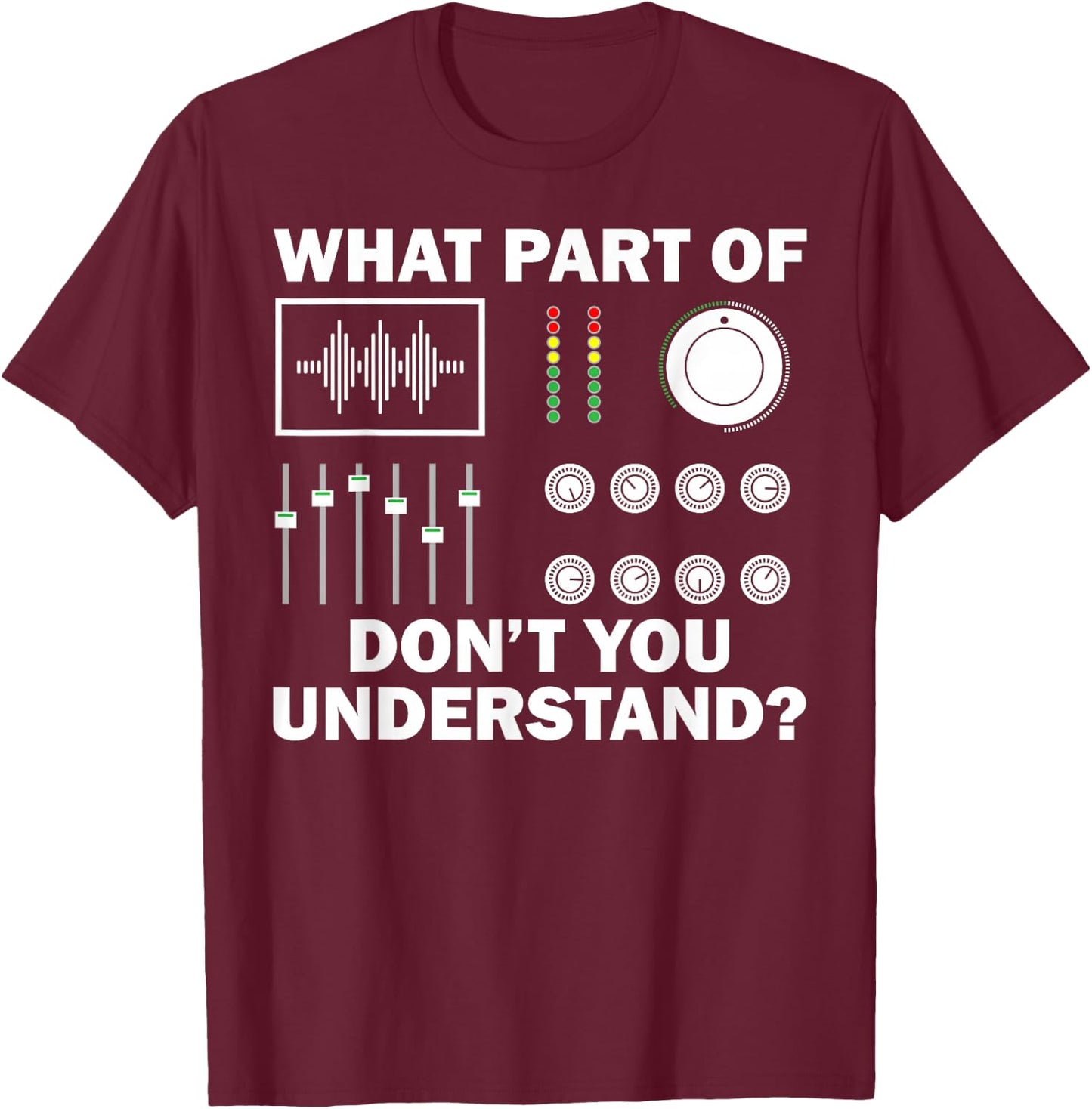Funny DJ Design Women Sound Engineer Disc Jockey T-Shirt - T-Shirt | Maroon