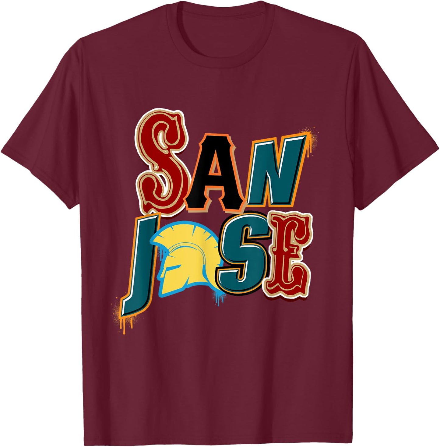 San Jose Shirt, SJ Teams, San Jose Baseball, San Jose Tank T-Shirt - T-Shirt | Maroon