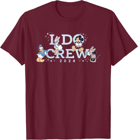 Disney “I Do Crew” Wedding Bridal Shower Bachelorette 2024 T-Shirt - T-Shirt | Maroon