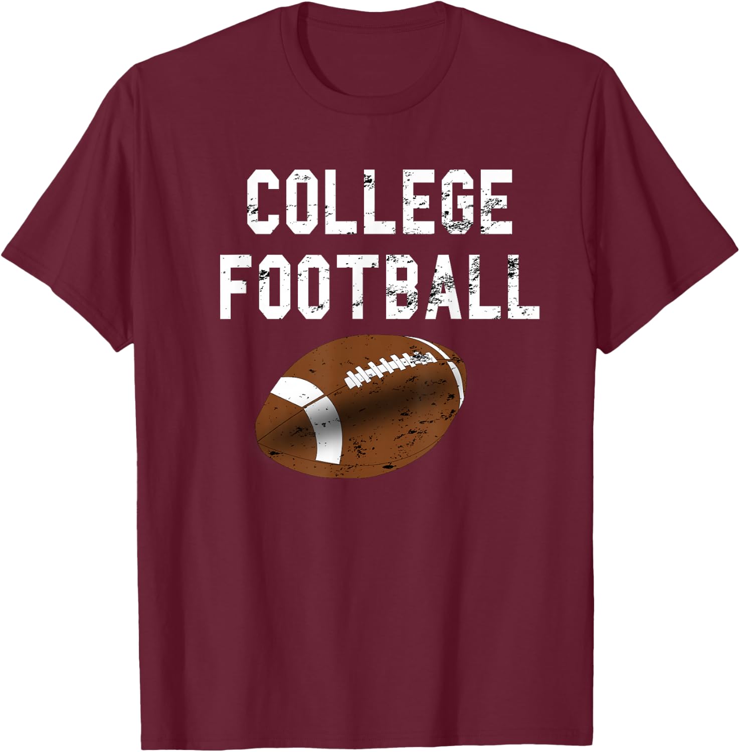 College Football Distressed Sports Fan Gift T-Shirt - T-Shirt | Maroon