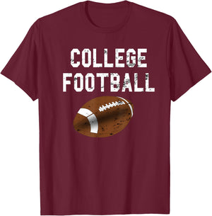 College Football Distressed Sports Fan Gift T-Shirt - T-Shirt | Maroon