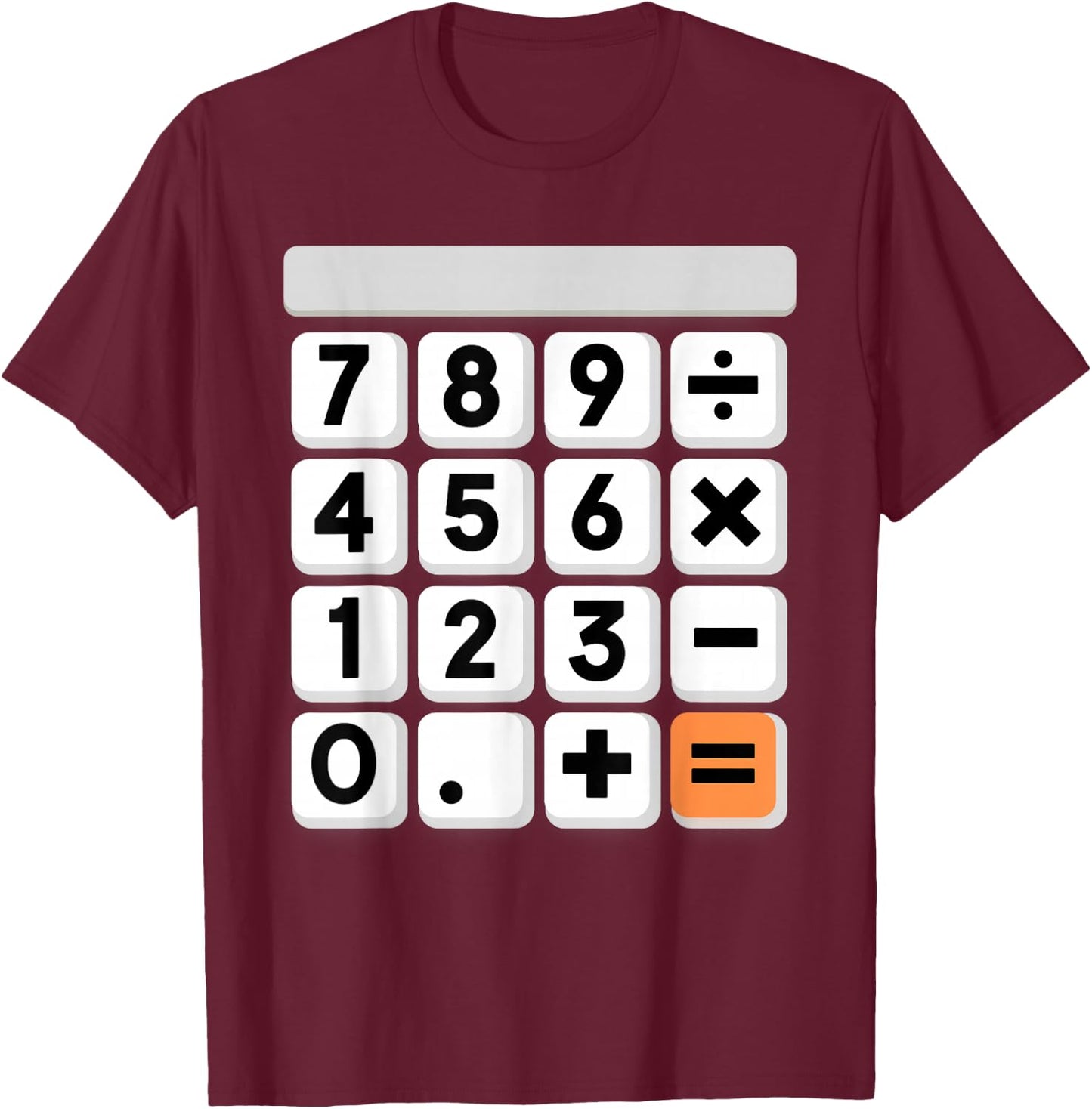 Calculator Easy Halloween Costume for Math Teacher T-Shirt - T-Shirt | Maroon