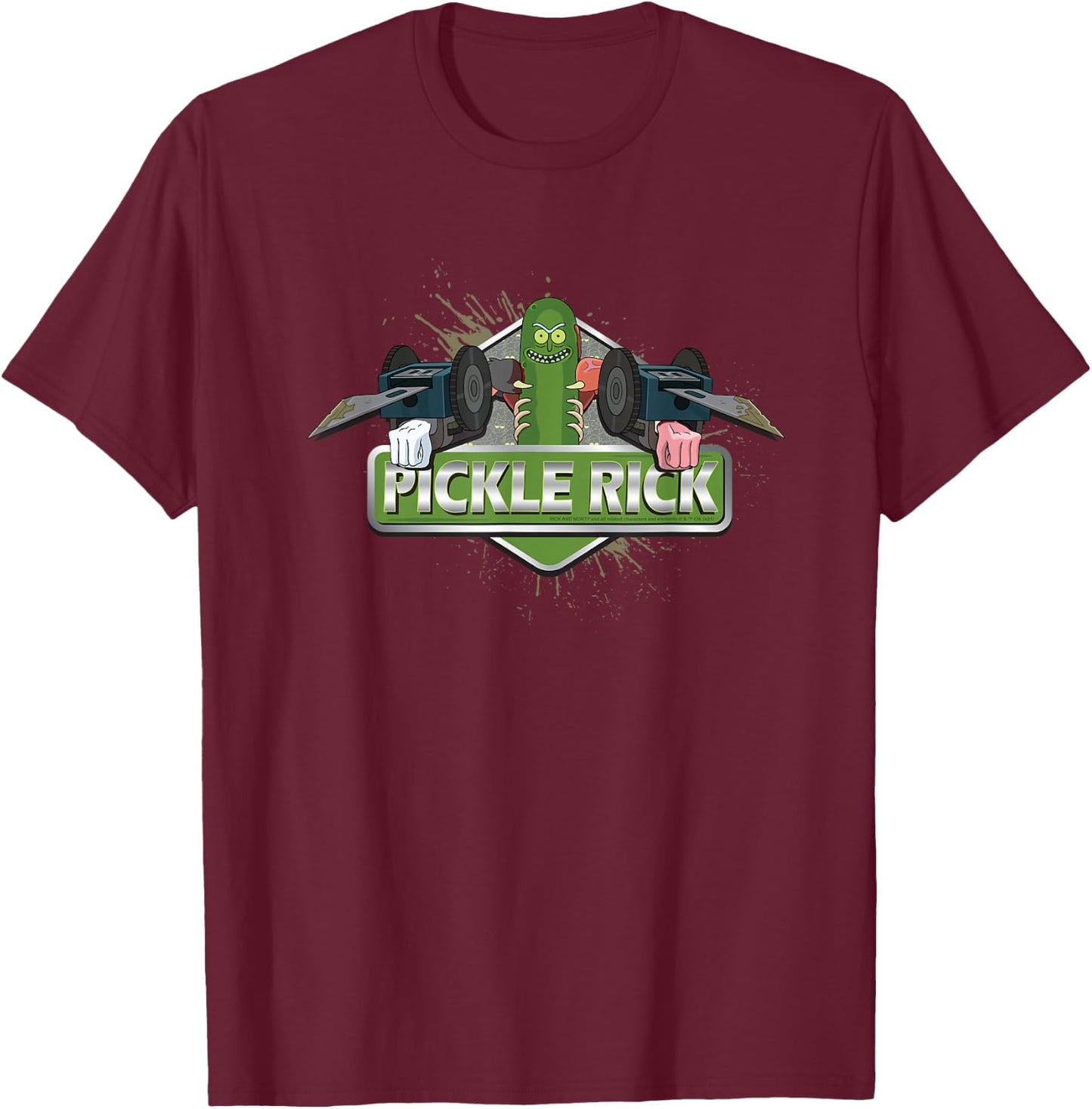 Rick and Morty Pickle Rick T-Shirt - T-Shirt | Maroon