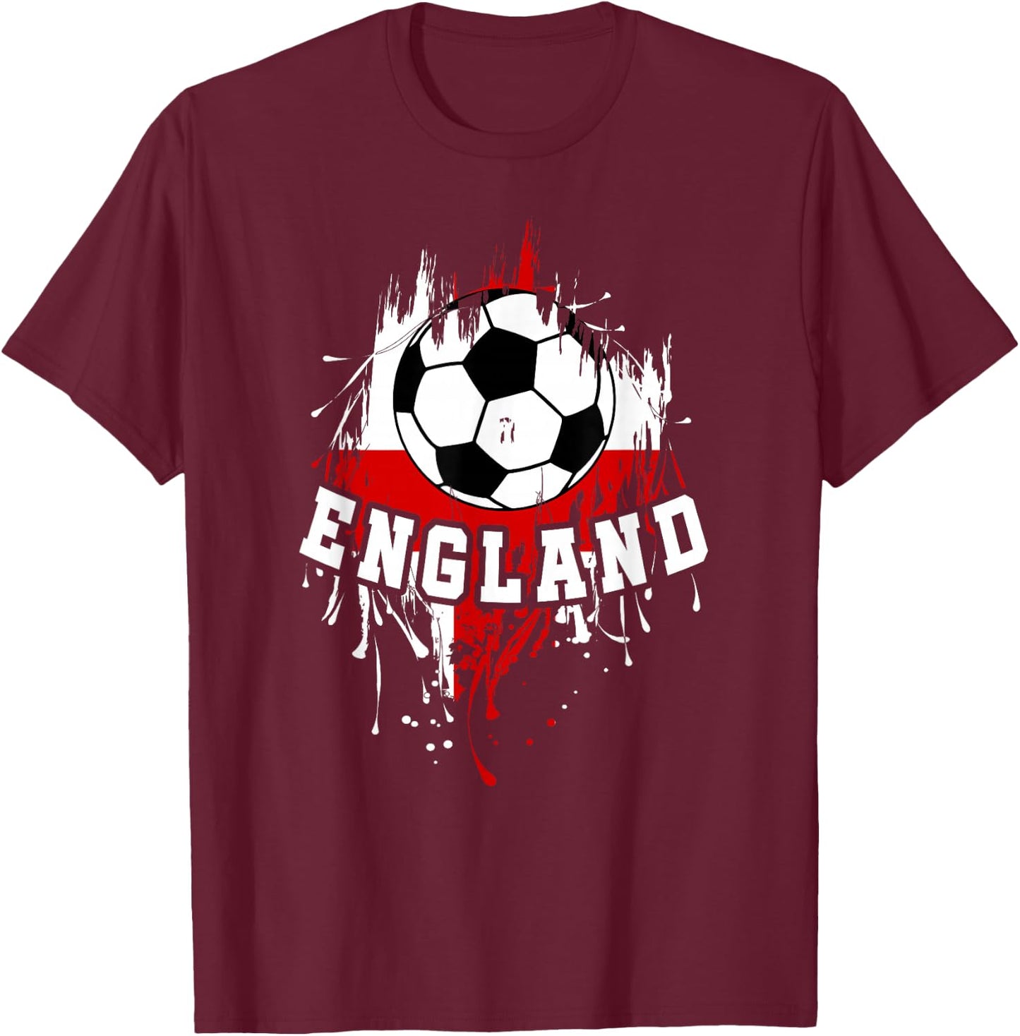 England Soccer English Football England Futbol T-Shirt - T-Shirt | Maroon