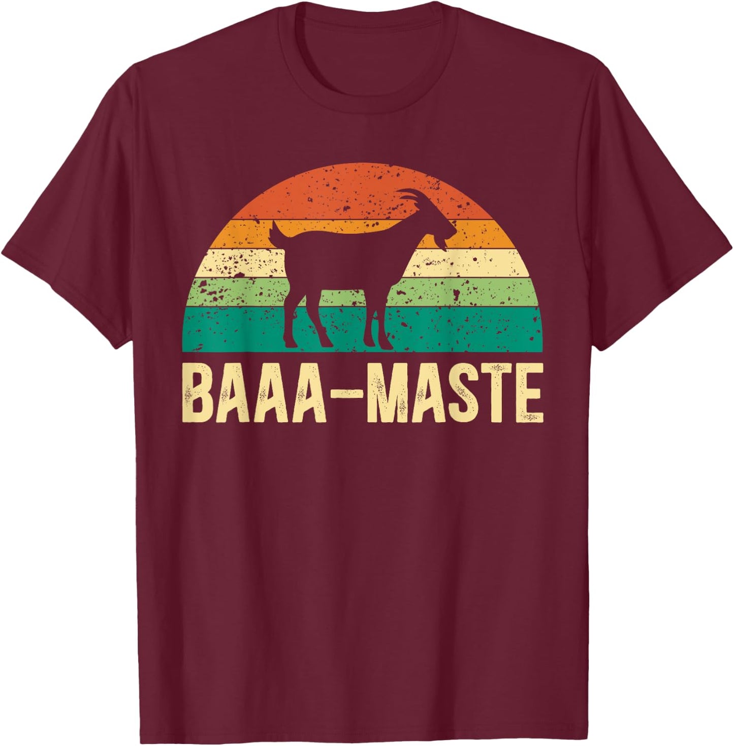 Baaa-Maste Yoga Lover Spiritual Meditation Goat Lady T-Shirt - T-Shirt | Maroon