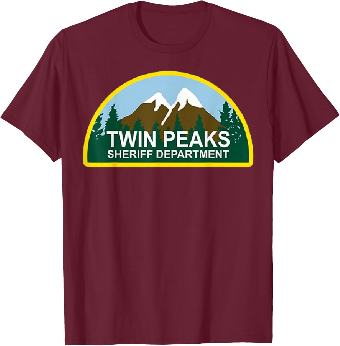 Twin Peaks Sheriff Department Graphic T-Shirt - T-Shirt | Maroon