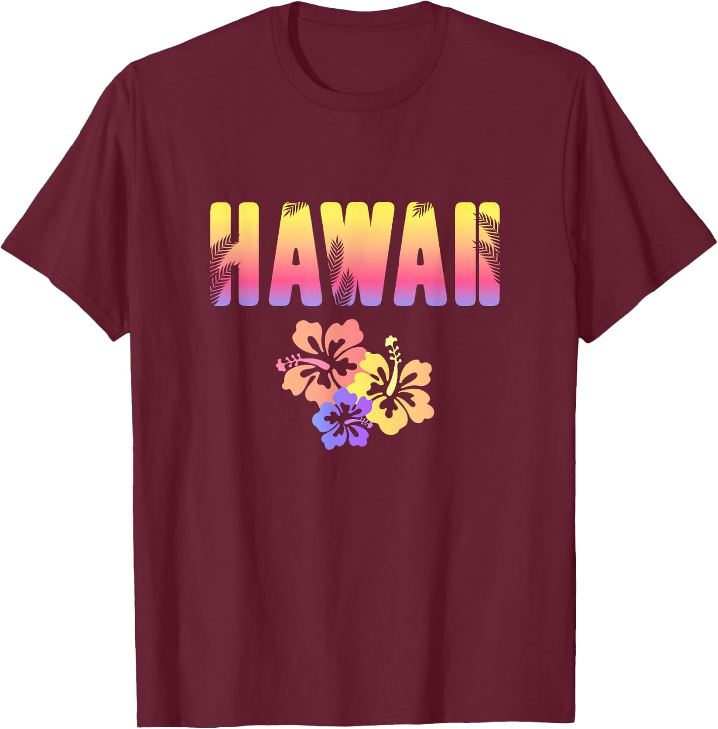 Hawaii Family Vacation Matching Floral T-Shirt - T-Shirt | Maroon