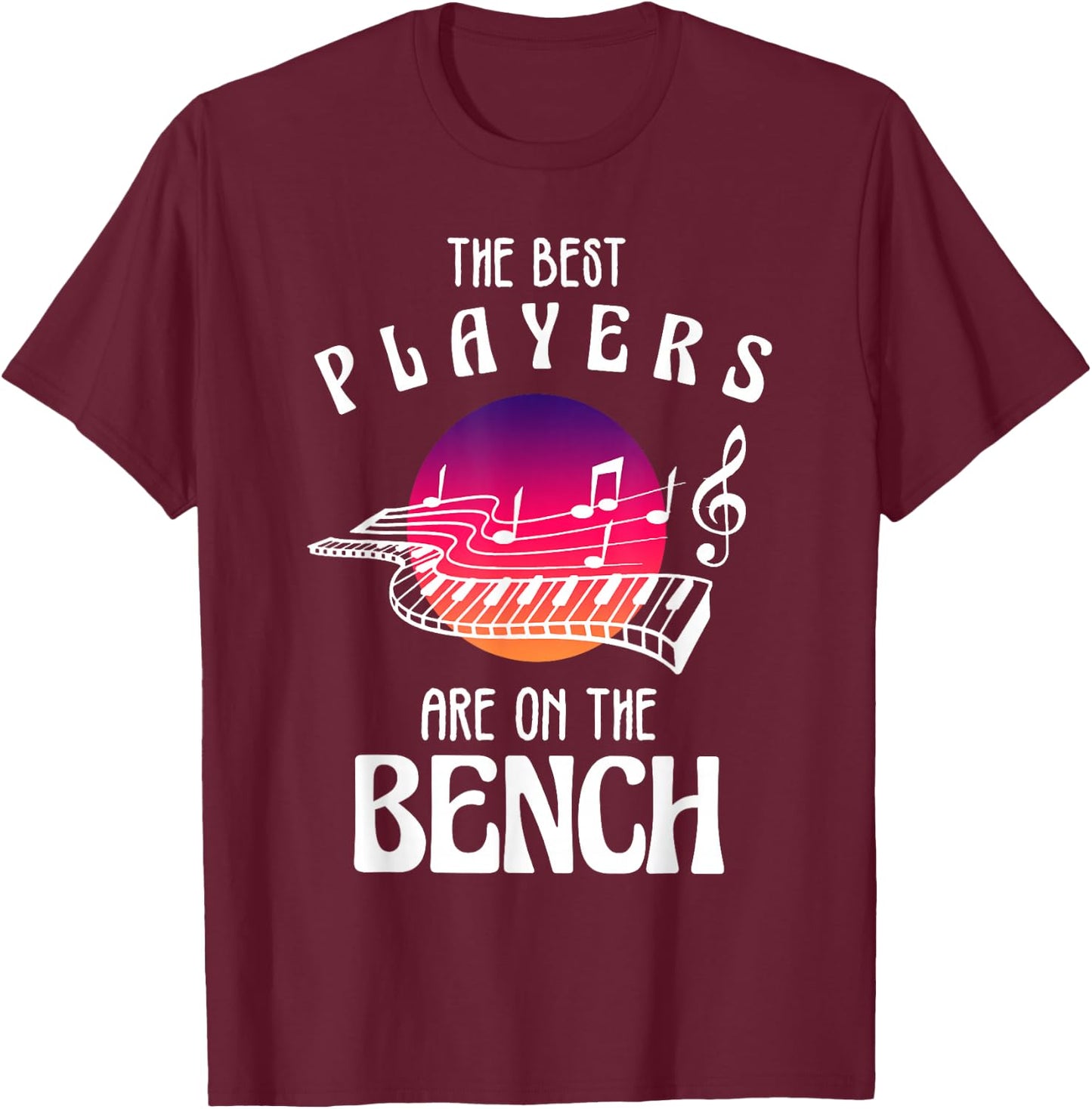 Funny Piano Art Women Kids Piano Player Pianists T-Shirt - T-Shirt | Maroon