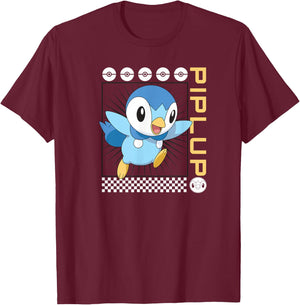Pokemon Piplup , Blue, Small T-Shirt - T-Shirt | Maroon