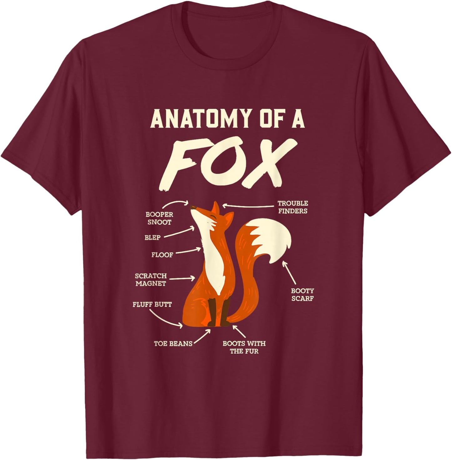 Anatomy Of A Fox T-Shirt - T-Shirt | Maroon